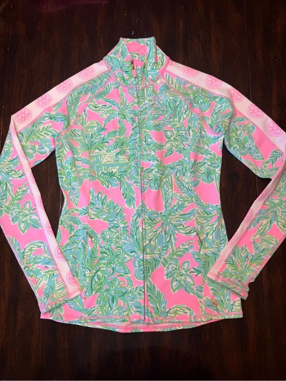 EUC Lilly Pulitzer Pink and Mint Luxletic Zip-Up Jacket - XS